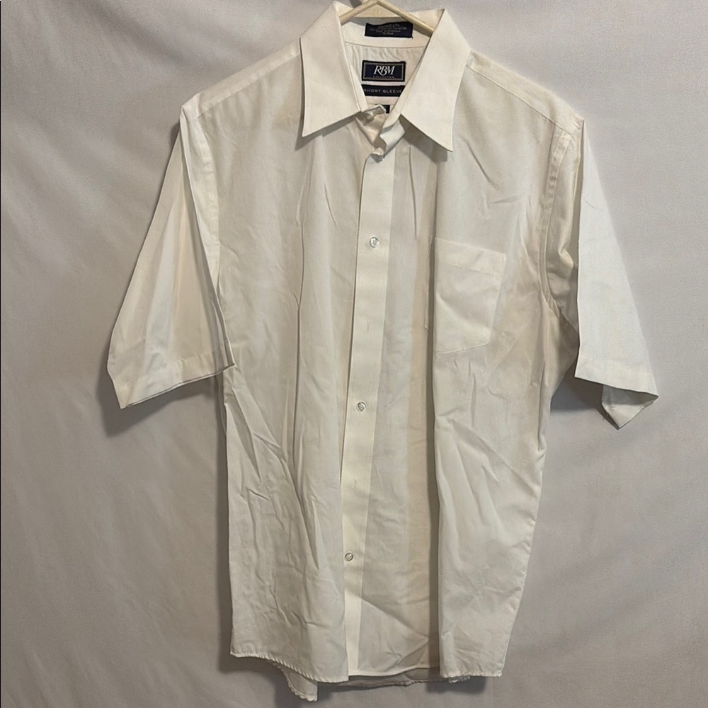White Casual Button Down Shirt with Classic Collar